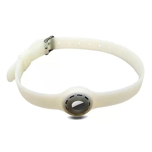 Fluoreszierendes Hundehalsband für AirTag (Weiß) von Edpros