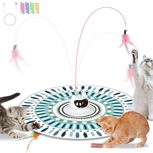 Edteanu 3-in-1 Interaktives Katzenspielzeug, Elektrisches Katzenspielzeug mit Federspielzeug, Mehrere Katzen zusammen, Wiederaufladbares Intelligenzspielzeug Geeignet für kleine und mittlere Katze Edteanu 3-in-1 Interaktives Katzenspielzeug, Elektrisches Katzenspielzeug mit Federspielzeug, Mehrere Katzen zusammen, Wiederaufladbares Intelligenzspielzeug Geeignet für kleine und mittlere Katze von Edteanu