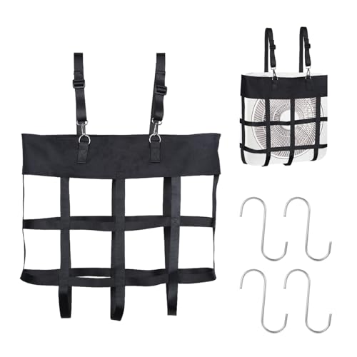 EeYahYong Box-Fächertasche, hängende Webbox-Ventilator-Halterung für 50,8 x 50,8 cm große Boxventilatoren, schwarzer Pferdestall-Fan-Halter, verstellbarer Pferdestall-Fan-Halter mit 4 S-Haken aus EeYahYong Box-Fächertasche, hängende Webbox-Ventilator-Halterung für 50,8 x 50,8 cm große Boxventilatoren, schwarzer Pferdestall-Fan-Halter, verstellbarer Pferdestall-Fan-Halter mit 4 S-Haken aus von EeYahYong