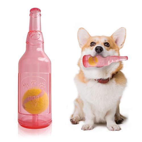Quietschendes Hundespielzeug, Gummi-Wasserflasche, Hundespielzeug mit integriertem Tennisball, Apportierspielzeug für aggressive Kauer, schwimmendes Spielzeug, interaktives Kauspielzeug, Quietschendes Hundespielzeug, Gummi-Wasserflasche, Hundespielzeug mit integriertem Tennisball, Apportierspielzeug für aggressive Kauer, schwimmendes Spielzeug, interaktives Kauspielzeug, von EeYahYong
