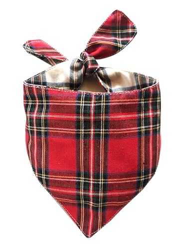 Bandana für Katzen und Hunde, Größe XS, kariert, für kleine, mittelgroße und große Haustiere, 39,6 cm, Rot von EechicSpace