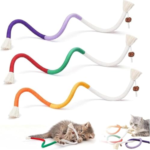 Celery Pets Cat Chew Rope,Catnip-Infused Organic Cotton Chew Rope Toys for Cats,Interactive Cat Chew Toy Bite Rope,Kitten Teething Toys,Safe Catnip Toys for Cat Rope Chew Toy, Stress Relief (3 Pcs) von Eeiiey