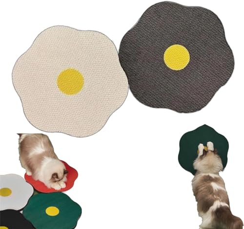 Flower Scratching Pad for Cats on Wall,Cat Wall Scratcher Corrugated Cardboard,Cat Scratcher Wall Mounted Scratch Pad,Cat Nail File Scratcher,Cat Scratching Mat Furniture Protector (White+Black) von Eeiiey
