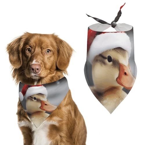 Ente mit Weihnachtsmannmütze, Hundehalstuch, verstellbares Lätzchen, Taschentuch, Party-Dekoration, niedlicher Dreieckstuch für kleine, mittelgroße Welpen, Katzen, Kostüm-Zubehör Ente mit Weihnachtsmannmütze, Hundehalstuch, verstellbares Lätzchen, Taschentuch, Party-Dekoration, niedlicher Dreieckstuch für kleine, mittelgroße Welpen, Katzen, Kostüm-Zubehör von Eekstdbn