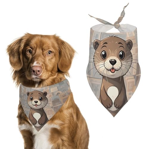 Halstücher für Hunde mit niedlichem Ottermotiv, verstellbares Lätzchen, Taschentuch, Party-Dekoration, niedliches Dreieckstuch für kleine, mittelgroße Welpen, Katzen, Kostüm-Zubehör Halstücher für Hunde mit niedlichem Ottermotiv, verstellbares Lätzchen, Taschentuch, Party-Dekoration, niedliches Dreieckstuch für kleine, mittelgroße Welpen, Katzen, Kostüm-Zubehör von Eekstdbn