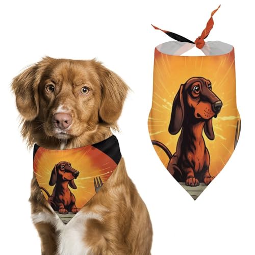 Hundehalstücher mit Dackel-Motiv, verstellbares Lätzchen, Party-Haustier-Dekoration, niedliches Dreieckstuch für kleine, mittelgroße Welpen, Katzen, Kostüm-Zubehör Hundehalstücher mit Dackel-Motiv, verstellbares Lätzchen, Party-Haustier-Dekoration, niedliches Dreieckstuch für kleine, mittelgroße Welpen, Katzen, Kostüm-Zubehör von Eekstdbn