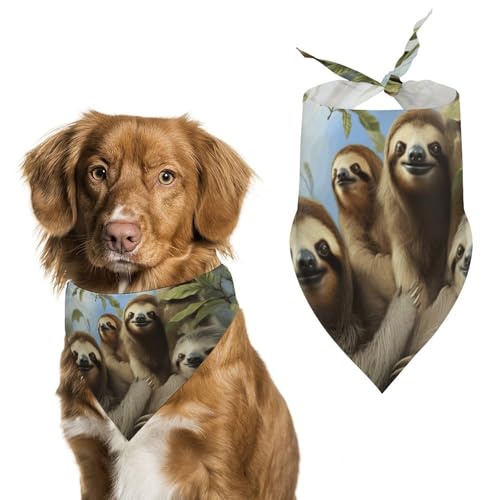 Hundehalstücher mit Faultier-Familie, verstellbares Lätzchen, Party-Haustier-Dekorationen, niedlicher Dreieckstuch für kleine, mittelgroße Welpen, Katzen, Kostüm-Zubehör Hundehalstücher mit Faultier-Familie, verstellbares Lätzchen, Party-Haustier-Dekorationen, niedlicher Dreieckstuch für kleine, mittelgroße Welpen, Katzen, Kostüm-Zubehör von Eekstdbn