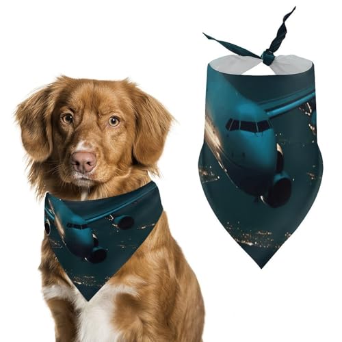 Hundehalstücher mit Flugzeug fliegen bei Nacht, verstellbares Lätzchen, Party-Haustier-Dekorationen, niedliches Hunde-Dreieckstuch für kleine, mittelgroße Welpen, Katzen, Kostüm-Zubehör Hundehalstücher mit Flugzeug fliegen bei Nacht, verstellbares Lätzchen, Party-Haustier-Dekorationen, niedliches Hunde-Dreieckstuch für kleine, mittelgroße Welpen, Katzen, Kostüm-Zubehör von Eekstdbn