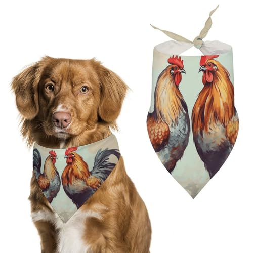 Hundehalstücher mit Hahn- und Henne-Motiv, verstellbar, Party-Dekoration, niedlicher Dreieckstuch für kleine, mittelgroße Welpen, Katzen, Kostüm-Zubehör Hundehalstücher mit Hahn- und Henne-Motiv, verstellbar, Party-Dekoration, niedlicher Dreieckstuch für kleine, mittelgroße Welpen, Katzen, Kostüm-Zubehör von Eekstdbn