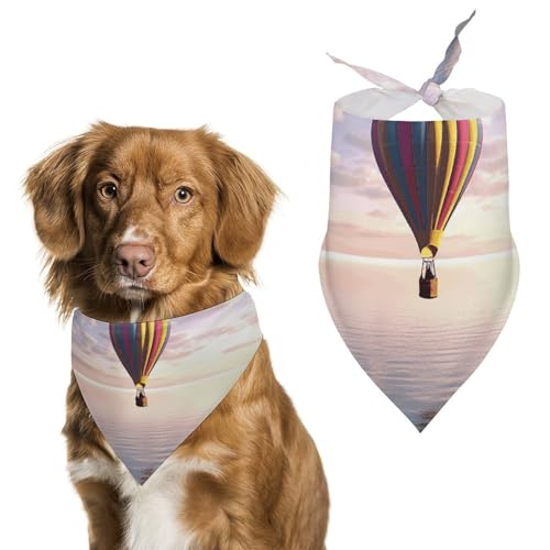 Hundehalstücher mit Heißluftballon über dem Meer, verstellbares Lätzchen, Party-Haustier-Dekorationen, niedlicher Hunde-Dreieckstuch für kleine, mittelgroße Welpen, Katzen, Kostüm-Zubehör Hundehalstücher mit Heißluftballon über dem Meer, verstellbares Lätzchen, Party-Haustier-Dekorationen, niedlicher Hunde-Dreieckstuch für kleine, mittelgroße Welpen, Katzen, Kostüm-Zubehör von Eekstdbn