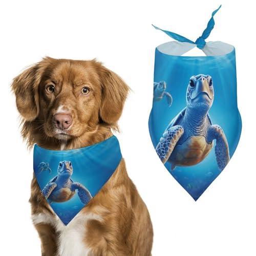 Hundehalstücher mit Schildkröte im blauen Wasser, verstellbares Lätzchen, Party-Haustier-Dekorationen, niedlicher Dreieckstuch für kleine, mittelgroße Welpen, Katzen, Kostüm-Zubehör Hundehalstücher mit Schildkröte im blauen Wasser, verstellbares Lätzchen, Party-Haustier-Dekorationen, niedlicher Dreieckstuch für kleine, mittelgroße Welpen, Katzen, Kostüm-Zubehör von Eekstdbn