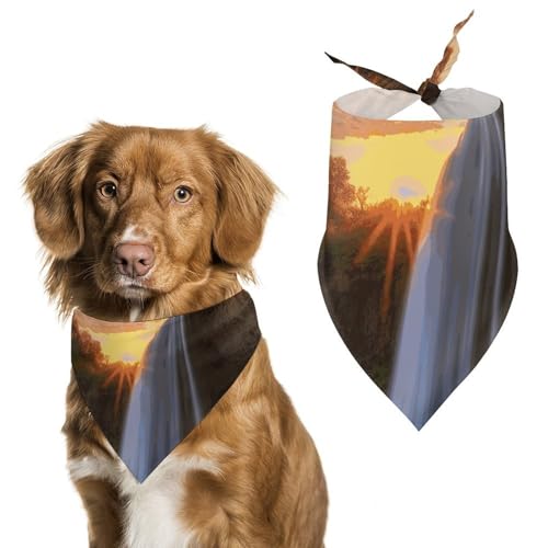 Hundehalstücher mit Wasserfall bei Sonnenuntergang, verstellbares Lätzchen, Party-Haustierdekoration, niedlicher Dreieckstuch für kleine und mittelgroße Welpen, Katzen, Kostüm-Zubehör Hundehalstücher mit Wasserfall bei Sonnenuntergang, verstellbares Lätzchen, Party-Haustierdekoration, niedlicher Dreieckstuch für kleine und mittelgroße Welpen, Katzen, Kostüm-Zubehör von Eekstdbn