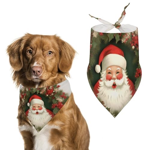 Hundehalstücher mit Weihnachtsmann-Kranz, verstellbares Lätzchen, Party-Dekoration, niedlicher Dreieckstuch für kleine, mittelgroße Welpen, Katzen, Kostüm-Zubehör Hundehalstücher mit Weihnachtsmann-Kranz, verstellbares Lätzchen, Party-Dekoration, niedlicher Dreieckstuch für kleine, mittelgroße Welpen, Katzen, Kostüm-Zubehör von Eekstdbn