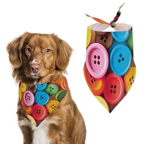 Hundehalstücher mit bunten Knöpfen, verstellbares Lätzchen, Party-Dekoration, niedliches Dreieckstuch für kleine, mittelgroße Welpen, Katzen, Kostüm-Zubehör Hundehalstücher mit bunten Knöpfen, verstellbares Lätzchen, Party-Dekoration, niedliches Dreieckstuch für kleine, mittelgroße Welpen, Katzen, Kostüm-Zubehör von Eekstdbn