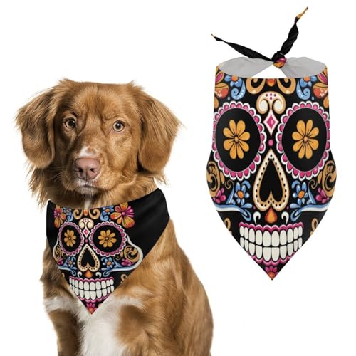 Hundehalstücher mit handgezeichnetem Totenkopf-Design, verstellbar, Party-Haustier-Dekorationen, niedlicher Dreieckstuch für kleine und mittelgroße Welpen, Katzen, Kostüm-Zubehör Hundehalstücher mit handgezeichnetem Totenkopf-Design, verstellbar, Party-Haustier-Dekorationen, niedlicher Dreieckstuch für kleine und mittelgroße Welpen, Katzen, Kostüm-Zubehör von Eekstdbn