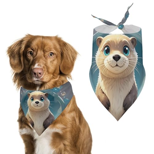 Hundehalstücher mit niedlichem Ottermotiv, verstellbares Lätzchen, Party-Haustier-Dekorationen, niedlicher Hunde-Dreieckstuch für kleine, mittelgroße Welpen, Katzen, Kostüm-Zubehör Hundehalstücher mit niedlichem Ottermotiv, verstellbares Lätzchen, Party-Haustier-Dekorationen, niedlicher Hunde-Dreieckstuch für kleine, mittelgroße Welpen, Katzen, Kostüm-Zubehör von Eekstdbn
