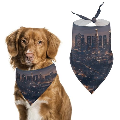 Los Angeles Skyline Hundehalstuch, verstellbares Lätzchen, Taschentuch, Party, Haustierdekoration, niedliches Dreieckstuch für kleine, mittelgroße Welpen, Katzen, Kostüm-Zubehör Los Angeles Skyline Hundehalstuch, verstellbares Lätzchen, Taschentuch, Party, Haustierdekoration, niedliches Dreieckstuch für kleine, mittelgroße Welpen, Katzen, Kostüm-Zubehör von Eekstdbn