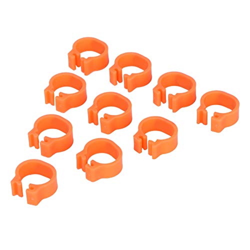 Eeneme 100 Stück Taubenbeinbänder, Vogel-Fußringe, Nummernidentifikation, Taubenbeinbänder, Geflügel-Clip-Ring (Orange) von Eeneme