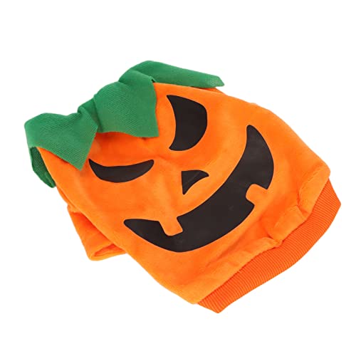 Eeneme Halloween-Hunde-Shirt, Niedliche Kürbisgeister, Weiche, Elastische Haustier-Cosplay-Kleidung für Kleine, Mittelgroße Hunde und Katzen (Orange) von Eeneme