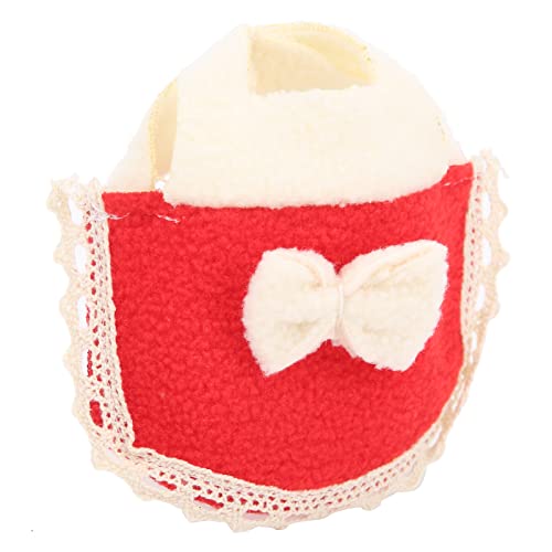 Eeneme Hamster-Umhang-Outfits mit Bowknot, Weiche Fleece-Mini-Haustierkleidung für Kleine Tiere (Rot) von Eeneme