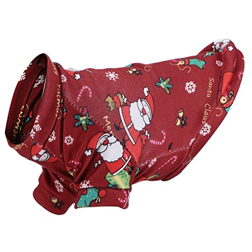 Eeneme Haustier-Pullover, Roter Weihnachtsmann, Schöner Cartoon-Druck, Warme Hunde-Weihnachtskleidung für Kleine Haustiere, Weihnachtskostüm (XL) von Eeneme