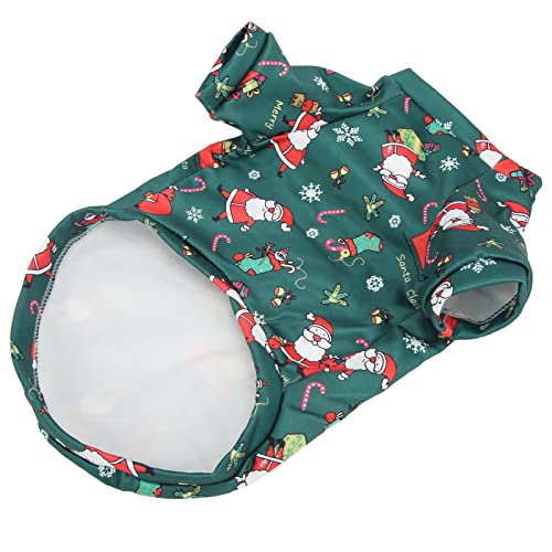 Eeneme Haustier-Pullover-Kleidung, Atmungsaktiv, Grüner Weihnachtsmann, Bezaubernder Cartoon-Druck, Warme Hunde-Weihnachtskleidung für Kleine Haustiere (XXL) von Eeneme