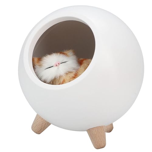 Eeneme Niedliches Katzen-Nachtlicht, kleines Haustierhaus, LED-Nachtlampe, Schlafzimmer-Beleuchtung, Stimmungslampe (weiß) von Eeneme