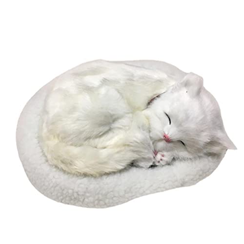 Eeneme Realistische Schlafende Katzenspielzeugspielzeugatming Katzengefüllte Tierpuppe mit Mattenplüschspielzeug für Kinder Home Ornament (C) von Eeneme