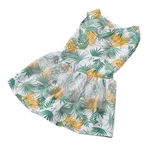 Eeneme Sommer-Hundekleid, Modisches, Exquisites Blattmuster, Süßes Hundekleid für Katzen, Welpen (XS) von Eeneme