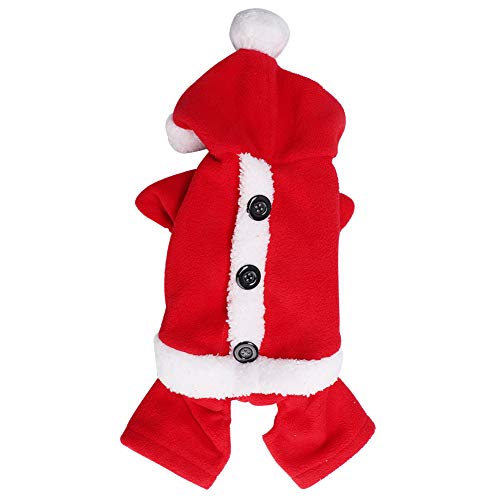 Eeneme Winter Weihnachten Süße Rote Hundekleidung Kapuzenpullover für Kleine Hunde Welpenjacke Kleidung Outfit Kleidung (M) von Eeneme