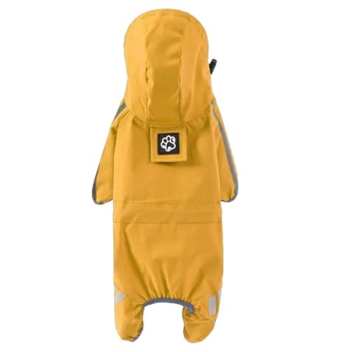 Eeuye Hunderegenmantel, wasserdichte Haustier-Regenjacke, Regenmantel mit Kapuze, Leichte Haustier-Regenjacke, Kleidung, 4 Beine, Regenmantel für Hunde von Eeuye