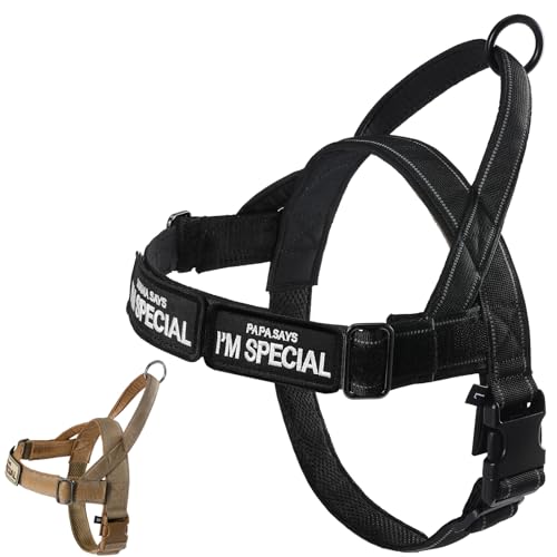 Hundegeschirr Verstellbar für Kleine Mittlere Große Hunde, Reflektierend Ausbruchsicher Ohne Zug, Hundegeschirr Jagd Training Outdoor Schwarz XL (Black-S) Hundegeschirr Verstellbar für Kleine Mittlere Große Hunde, Reflektierend Ausbruchsicher Ohne Zug, Hundegeschirr Jagd Training Outdoor Schwarz XL (Black-S) von Eeyfarog