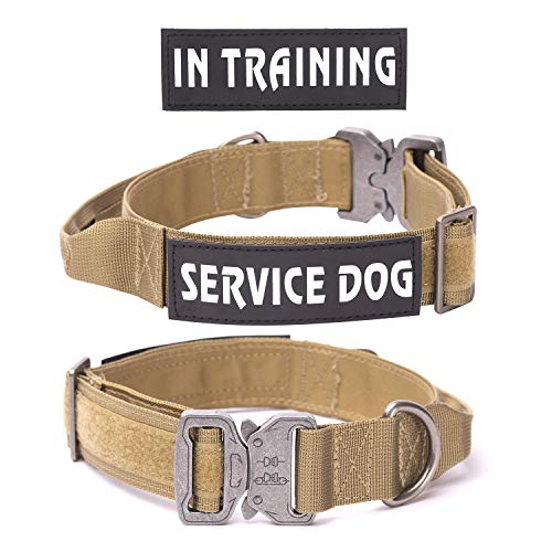 Hundehalsband Verstellbar mit Kontrollgriff, Taktisch Halsband Nylon, Hunde Halsband Gepolstert, Metallschnalle, für Mittlere Große Hunde Jagd Training Outdoor, K9 L (XL) von Eeyfarog