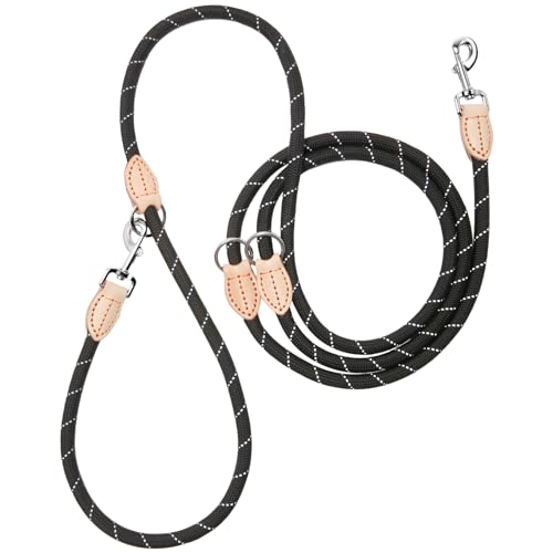 Hundeleine 3m Große Hunde Doppelleine Reflektierend, Premium Hunde Leine 3fach Verstellbar Umhängeleine aus Nylon, Führleine Hund Rund und Bissfest mit 2 Karabiner, Dog Leash 14mm Hundeleine 3m Große Hunde Doppelleine Reflektierend, Premium Hunde Leine 3fach Verstellbar Umhängeleine aus Nylon, Führleine Hund Rund und Bissfest mit 2 Karabiner, Dog Leash 14mm von Eeyfarog
