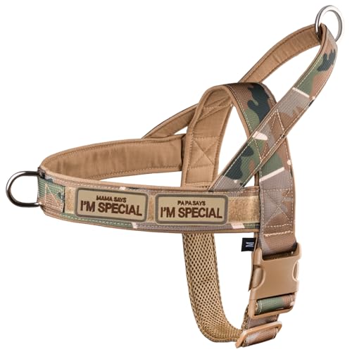No Pull Hundegeschirr für kleine mittelgroße Hunde, reflektierend ausbruchsicher verstellbar ohne Zug, Hundegeschirr Tarnfarbe Green, L No Pull Hundegeschirr für kleine mittelgroße Hunde, reflektierend ausbruchsicher verstellbar ohne Zug, Hundegeschirr Tarnfarbe Green, L von Eeyfarog