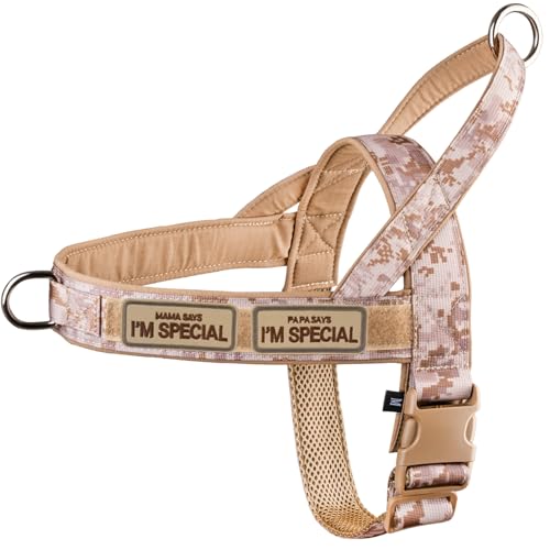 No Pull Hundegeschirr für kleine mittelgroße Hunde, reflektierend ausbruchsicher verstellbar ohne Zug, Hundegeschirr Tarnfarbe Khaki, L No Pull Hundegeschirr für kleine mittelgroße Hunde, reflektierend ausbruchsicher verstellbar ohne Zug, Hundegeschirr Tarnfarbe Khaki, L von Eeyfarog