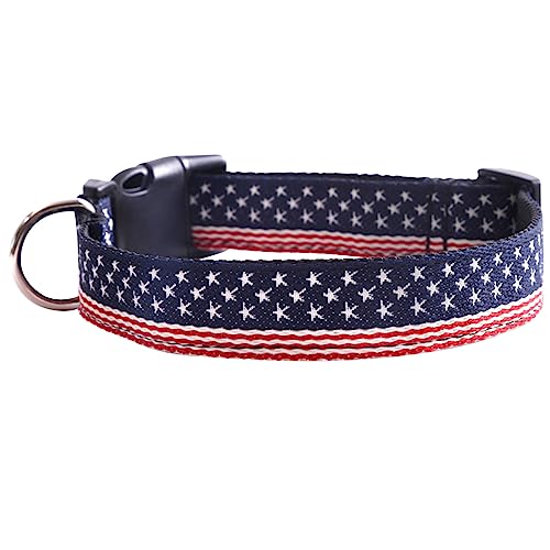 Dressurhalsband Hundehalsband mit amerikanischer Flagge, Unabhängigkeitstag, robust, verstellbar, niedliches Hundehalsband, weiche Katzenhalsbänder, Haustierhalsband für Kleine Hunde Halsband Geschirr von Efanhouy