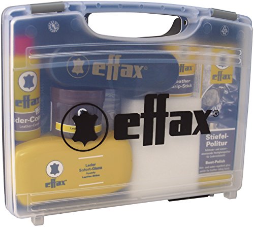 Effax Leder Pflege Koffer mit Stiefelpolitur, Ledergrip, Balsam, Ledercombi von EFFAX