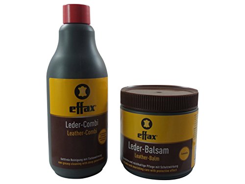 Set Effax Leder - Combi + Effax Leder - Balsam das wichtigste für die ideale Lederpflege - Lederreinigung und Pflege mit Schutzwirkung von Effol