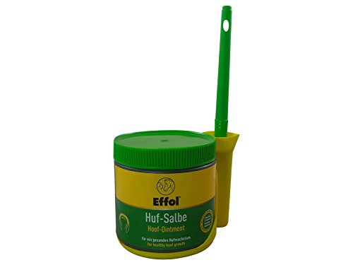 Set Effol Huf - Salbe in grün + Effol Pinsel - Fix - Hufsalbe mit Vaseline und Lorbeeröl 500 ml ein ganzjähriges Pflegeprodukt für hohe Belastbarkeit der Hufe von Effol