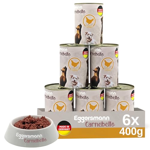 Eggersmann Carnebello - Hundefutter nass mit Geflügel (6 x 400 g) - Hundefutter Alleinfutter für ausgewachsene Hunde - schmackhaftes und hochwertiges Nassfutter für Hunde von Eggersmann Carnebello