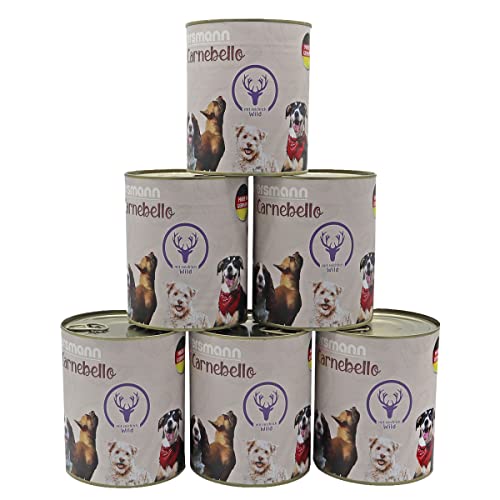 Eggersmann Carnebello - Hundefutter nass mit Wild (6 x 400 g) - Hundefutter Alleinfutter für ausgewachsene Hunde - schmackhaftes und hochwertiges Nassfutter für Hunde von Eggersmann Carnebello