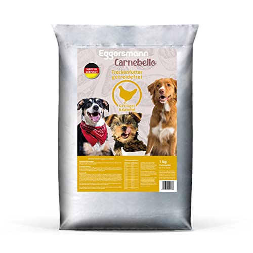 Eggersmann Carnebello - 1 kg Hundefutter trocken Geflügel & Kartoffel - Getreidefreies Hunde Trockenfutter für ernährungssensible Hunde - Trockenfutter für Hunde von Eggersmann Carnebello