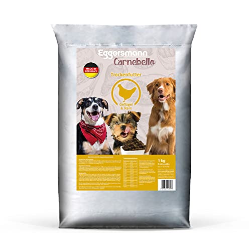 Eggersmann Carnebello - 1 kg Hundefutter trocken Geflügel & Reis - Hunde Trockenfutter für ausgewachsene Hunde mit normalem Energiebedarf - Trockenfutter für Hunde von Eggersmann Carnebello