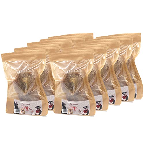 Eggersmann Carnebello - Natursnack Rinderkopfhaut (10 x 60 g) - Hunde Snacks ohne Zusatzstoffe und besonders kauintensiv - Snack für Zahnpflege Hund im wiederverschließbaren Beutel von Eggersmann Carnebello