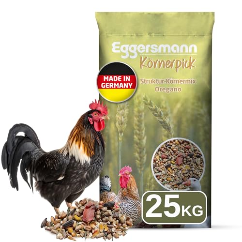 Eggersmann Körnerpick 25 kg Hühnerfutter - Struktur Körnermix Oregano - Hühner Körnerfutter Basic Geflügelfutter - Premium Körnermischung für Hühner Gänse und Enten Eggersmann Körnerpick 25 kg Hühnerfutter - Struktur Körnermix Oregano - Hühner Körnerfutter Basic Geflügelfutter - Premium Körnermischung für Hühner Gänse und Enten von Eggersmann Körnerpick