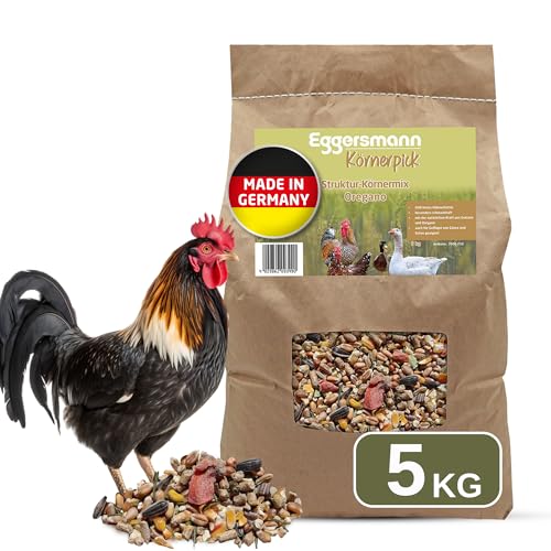 Eggersmann Körnerpick 5 kg Hühnerfutter - Struktur Körnermix Oregano - Hühner Körnerfutter Basic Geflügelfutter - Premium Körnermischung für Hühner Gänse und Enten von Eggersmann Körnerpick