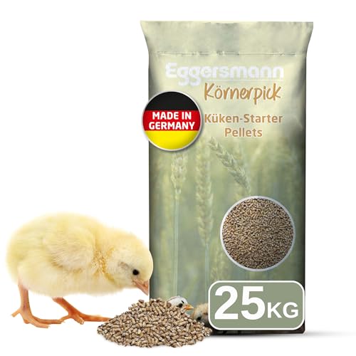 Eggersmann Körnerpick 25 kg Küken Starter Pellets GVO frei - Küken Futter - Premium Kükenfutter Hühner - Pellets für Hühner Gänse und Enten zur Aufzucht von Eggersmann Körnerpick