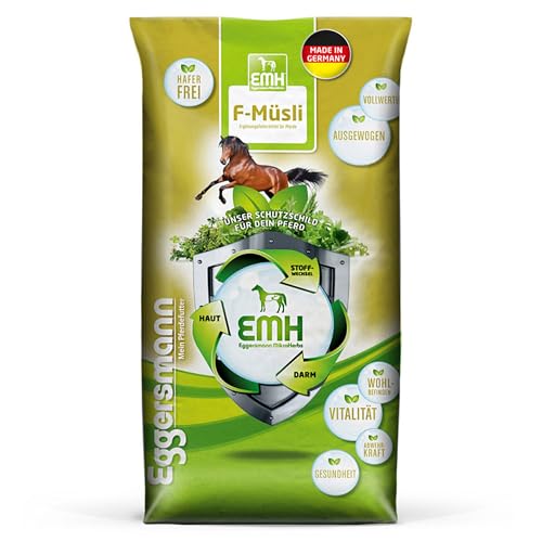 Eggersmann EMH F-Müsli - Pferdemüsli Kraftfutter ohne Hafer für Pferde - 25kg Natürliches Pferdefutter mit ausgewogenen Nährstoffen von Eggersmann Mein Pferdefutter