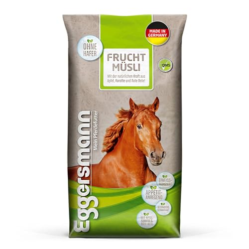 Eggersmann Frucht Müsli 20 kg – Eiweißreduziertes Pferdemüsli – Zusatzfutter mit hohem Gehalt an Fruchttrestern – Natürliches Eggersmann Pferdefutter von Eggersmann Mein Pferdefutter